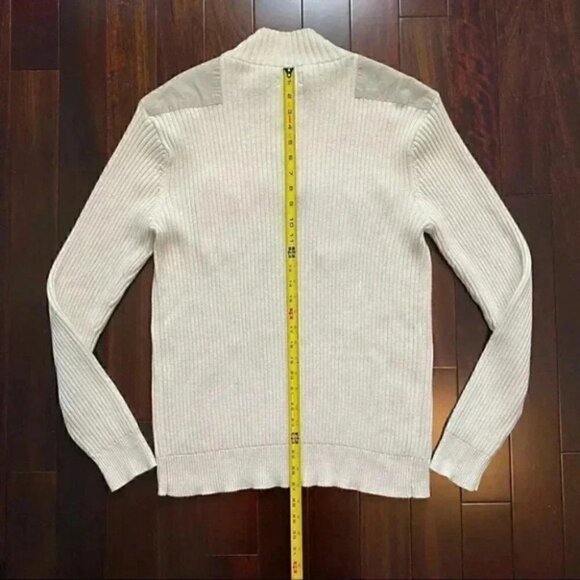 American Rag Mens Sweater 1/4 Zip Ribbed Cotton Pullover Beige Size Large - Picture 13 of 16